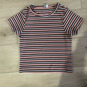 Striped Pink and Black T-Shirt